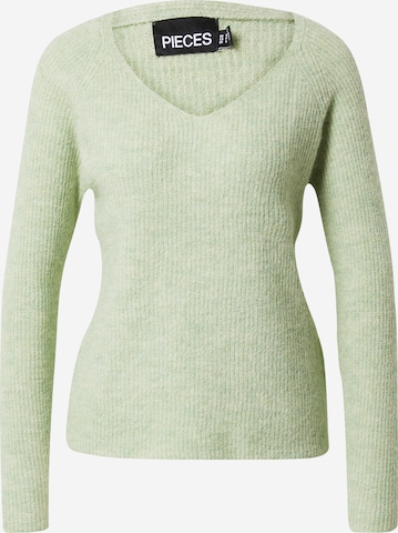 PIECES Sweater 'Ellen' in Green: front