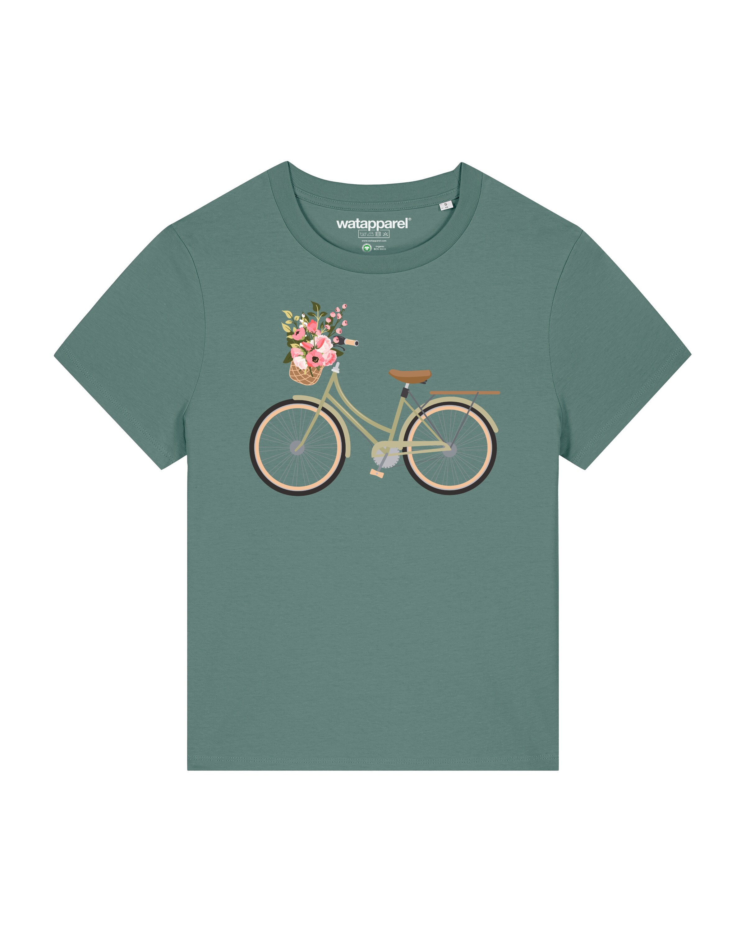 Maglietta ' Damenfahrrad ' di Watapparel in verde: frontale