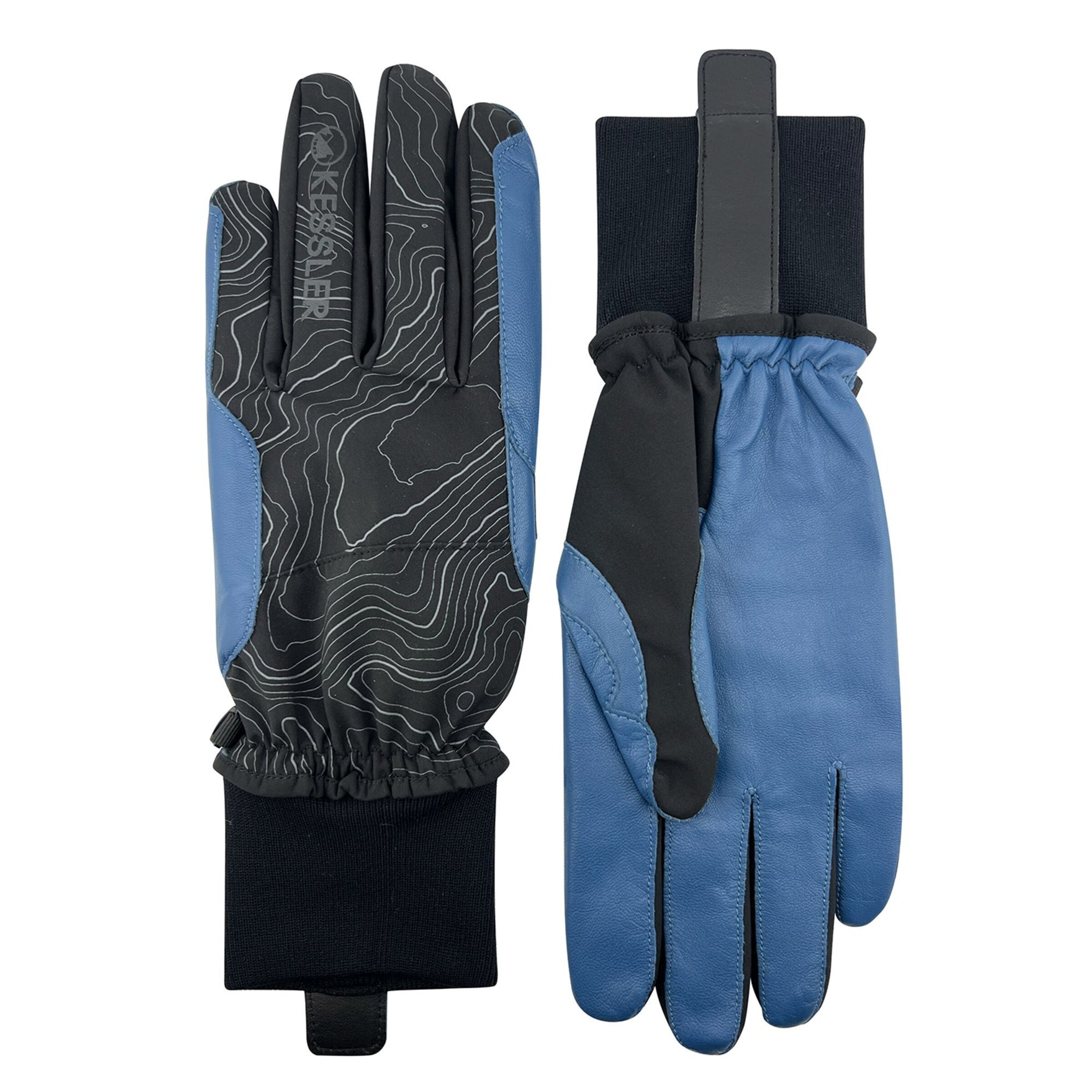 KESSLER Vingerhandschoenen in Blauw: voorkant