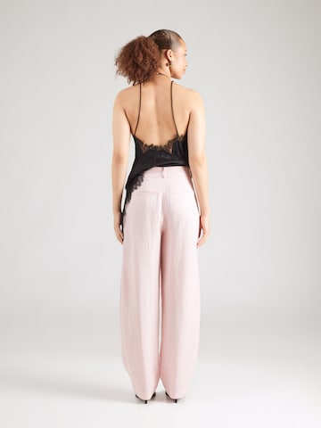MSCH COPENHAGEN Wide leg Παντελόνι πλισέ 'MSCHFranciska' σε ροζ