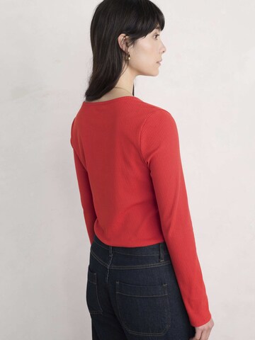 Seasalt Cornwall Shirt 'Gorse Lane Rib' in Rood