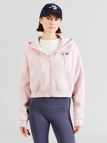 new balance - Casaco em moletão 'Trackside' em rosa: frente
