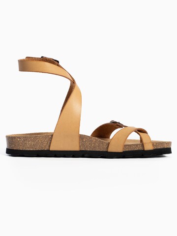 Bayton T-bar sandals 'Swan' in Brown