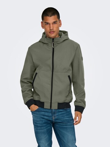 Veste mi-saison 'ONSBOWIE' Only & Sons en gris : devant
