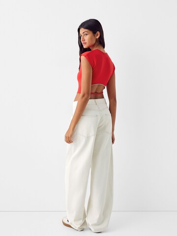Bershka Tričko - Červená