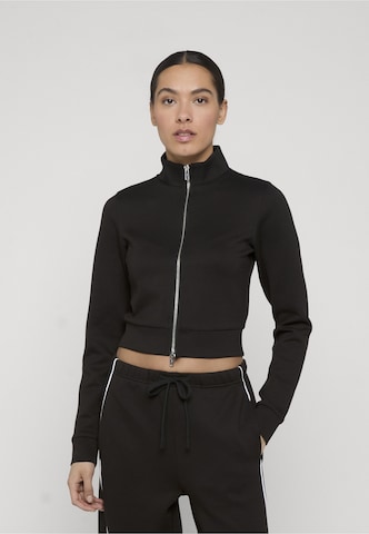 Urban Classics - Sudadera con cremallera en negro: frente