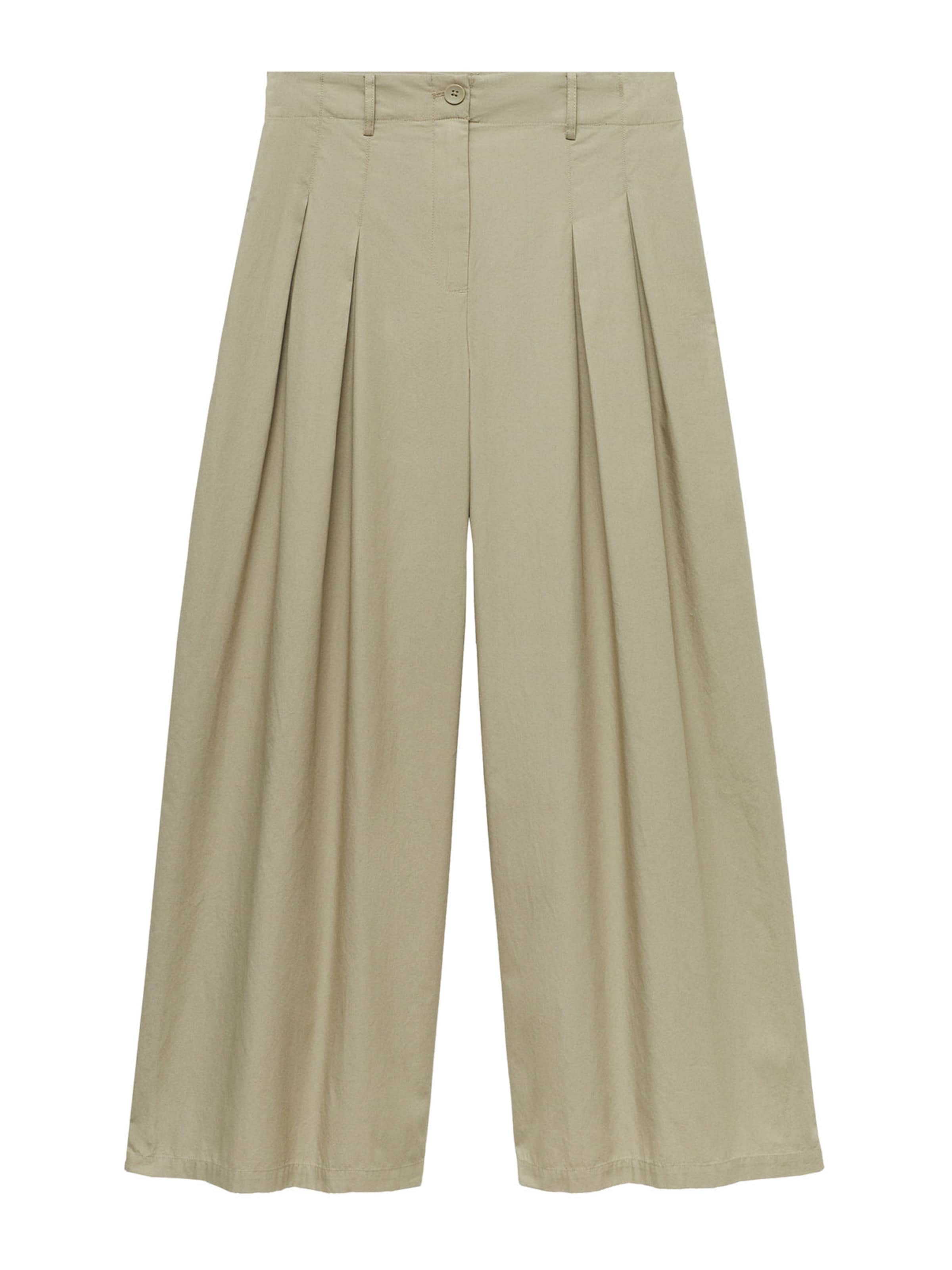 MANGO Loosefit Élére vasalt nadrágok 'NOELIA' - zöld: elől