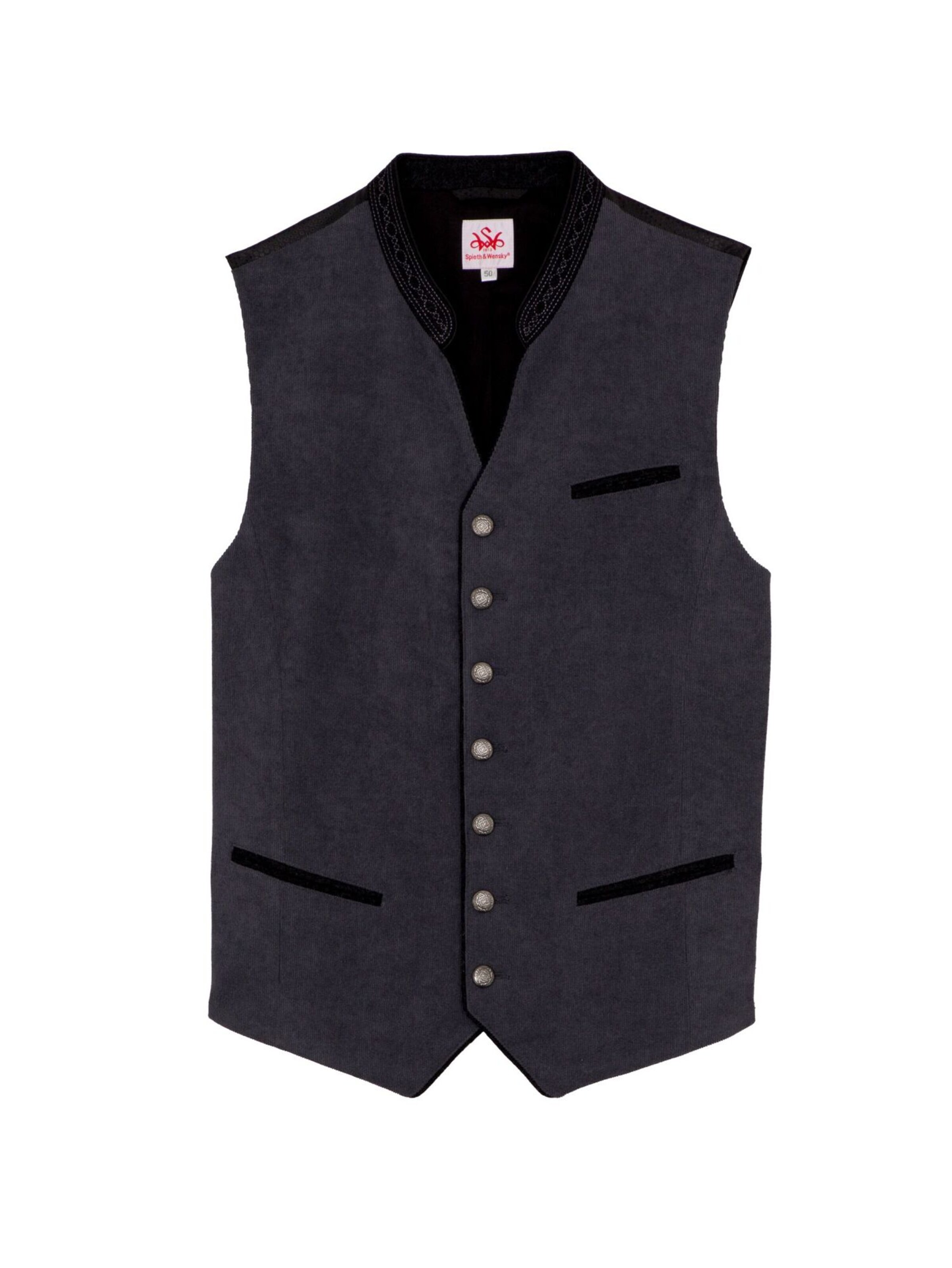 SPIETH & WENSKY Klederdracht gilet 'Boris' in Grijs: voorkant