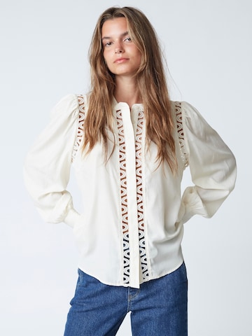 co'couture Blouse 'Aila' in Wit: voorkant