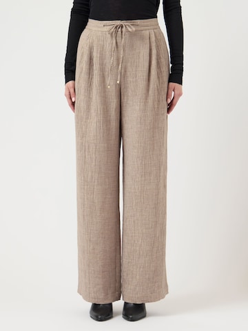 YAS Wide leg Pleat-front trousers 'YASRina' in Beige: front