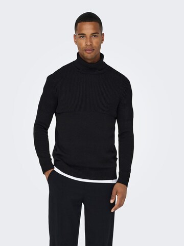 Only & Sons - Jersey en negro: frente