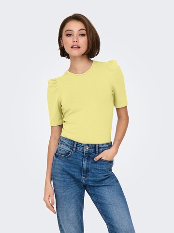 ONLY T-Shirt 'ONLLive Love' in Gelb: Vorderseite