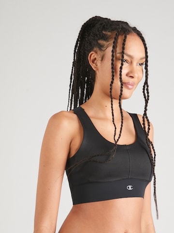Champion Authentic Athletic Apparel Bralette Sports Bra in Black: front