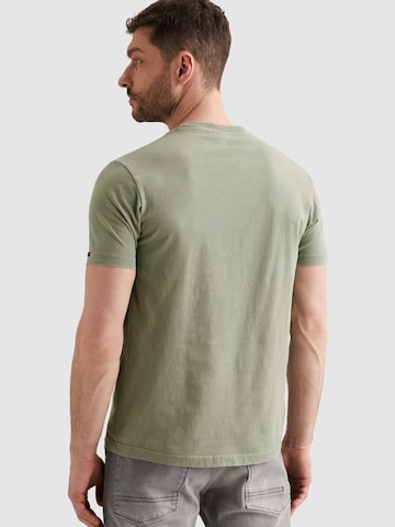 PME Legend T-shirt 'T-shirt with badge and a garment-dye wash' i grön