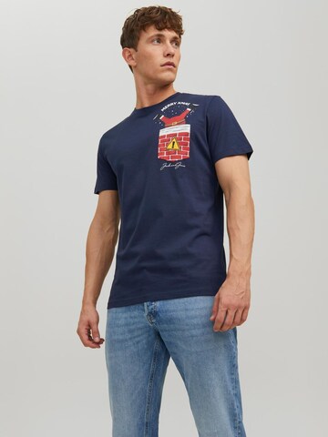 JACK & JONES Shirt 'Christmas' in Blue: front