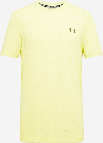 T-Shirt fonctionnel 'Grid' UNDER ARMOUR en jaune : devant