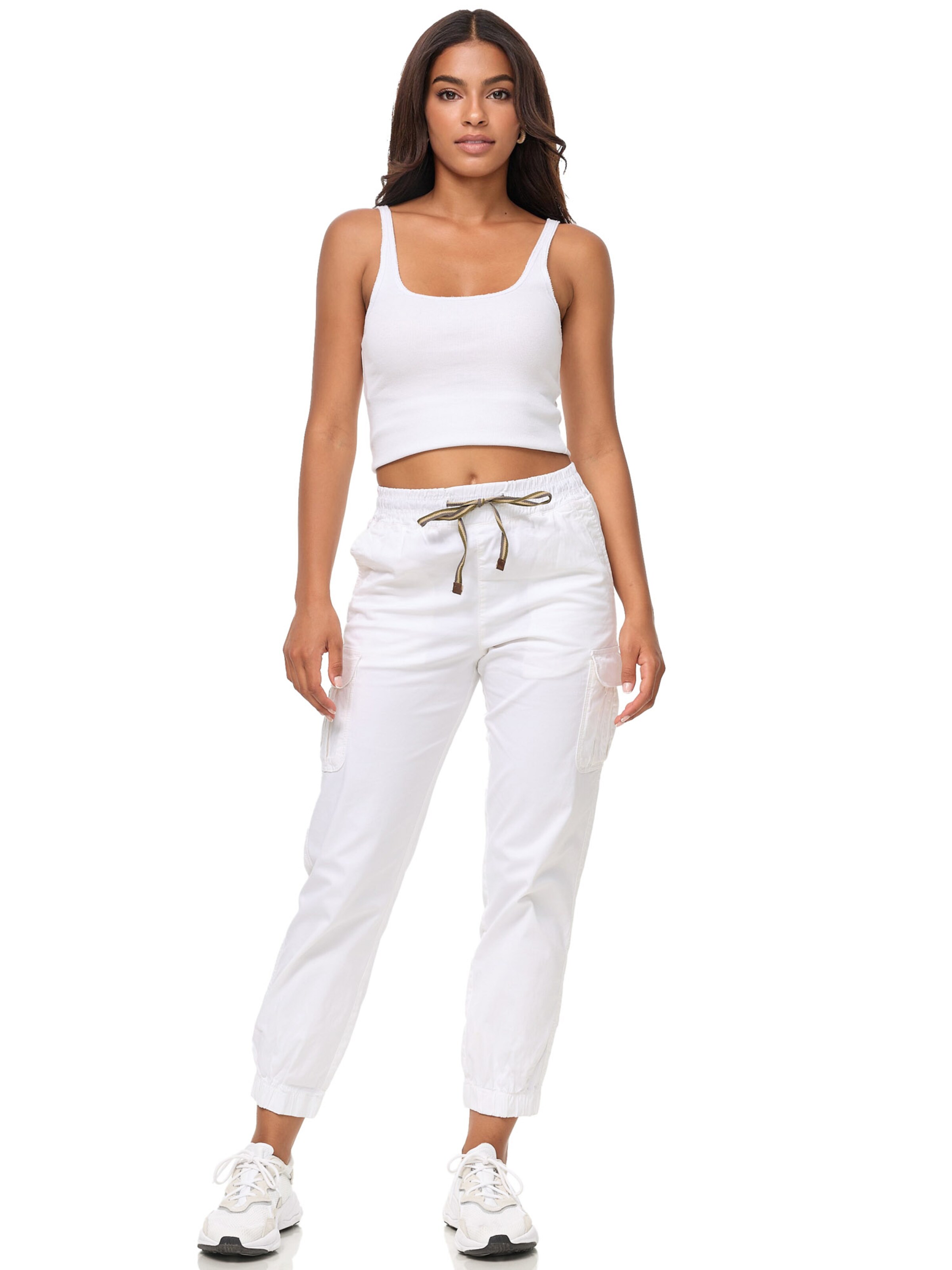 Tazzio Tapered Cargobroek 'F600' in Wit