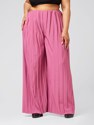 Guido Maria Kretschmer Curvy Wide leg Broek 'Lucila' in Roze: voorkant