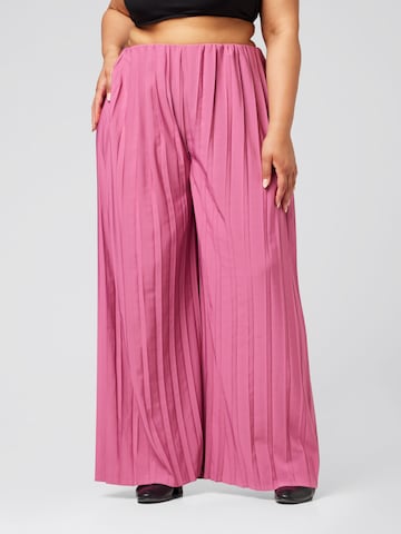 Guido Maria Kretschmer Curvy Wide leg Pants 'Lucila' in Pink: front