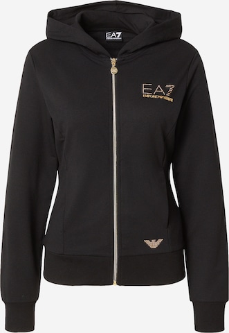 Giacca di felpa di EA7 Emporio Armani in nero: frontale