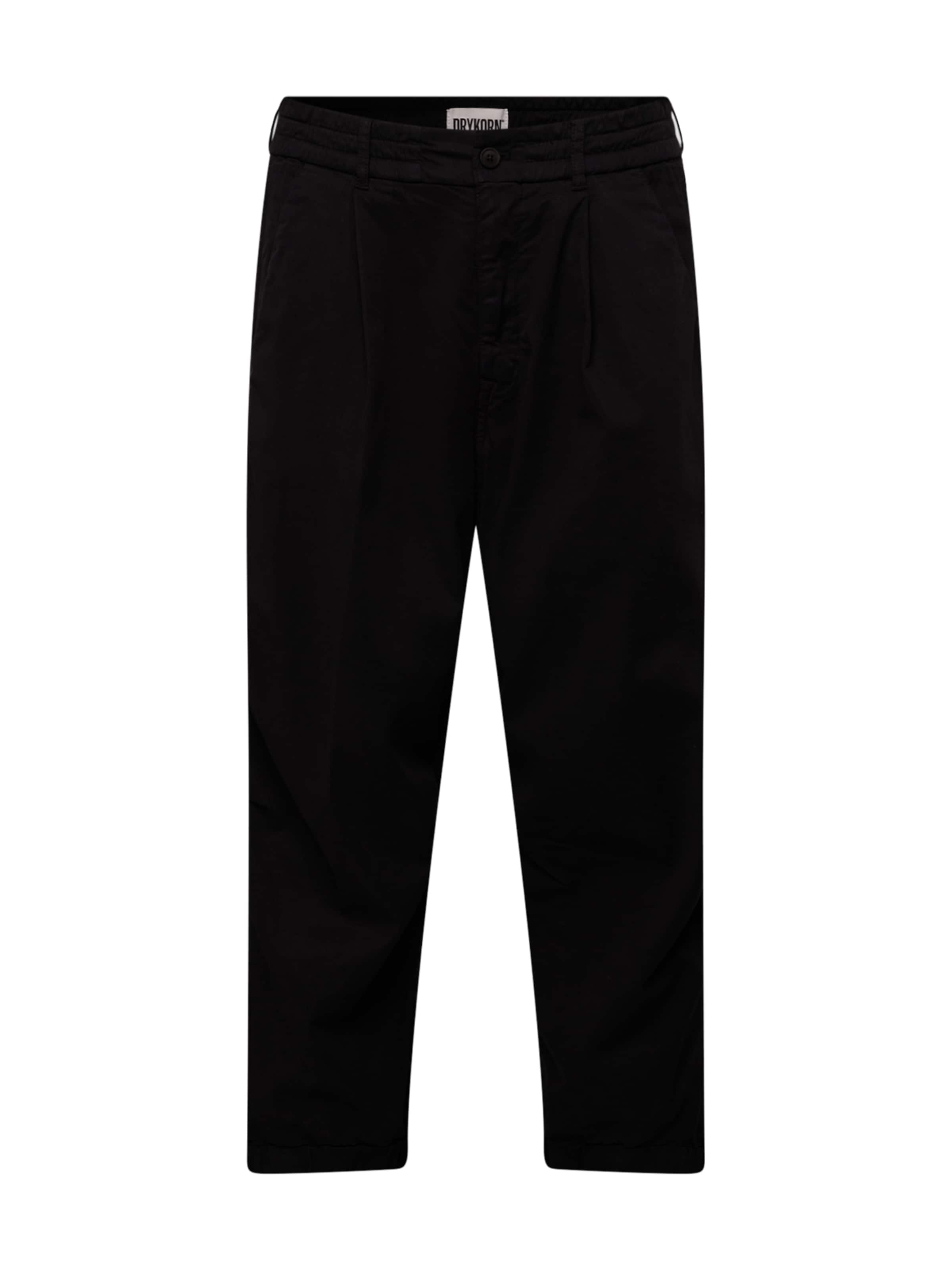 DRYKORN Regular Bandplooibroek 'LIROG' in Zwart: voorkant