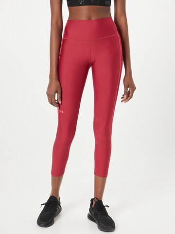 UNDER ARMOUR Skinny Sports trousers in Red: front