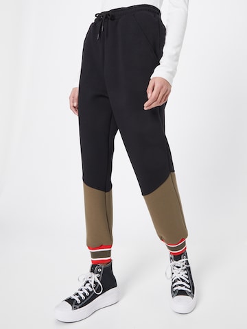 ONE MORE STORY Tapered Pants in Black: front