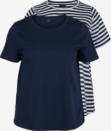 Zizzi Shirt in Blauw: voorkant