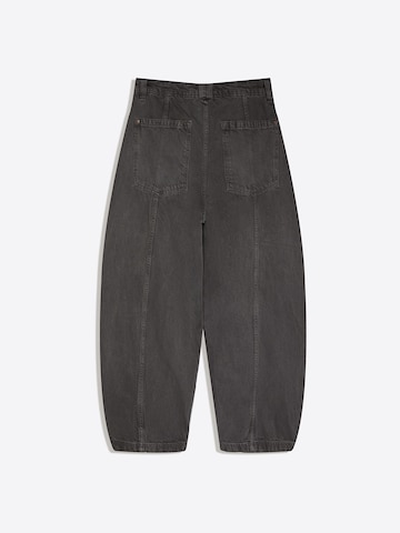 Bershka Wide Leg Hose in Schwarz