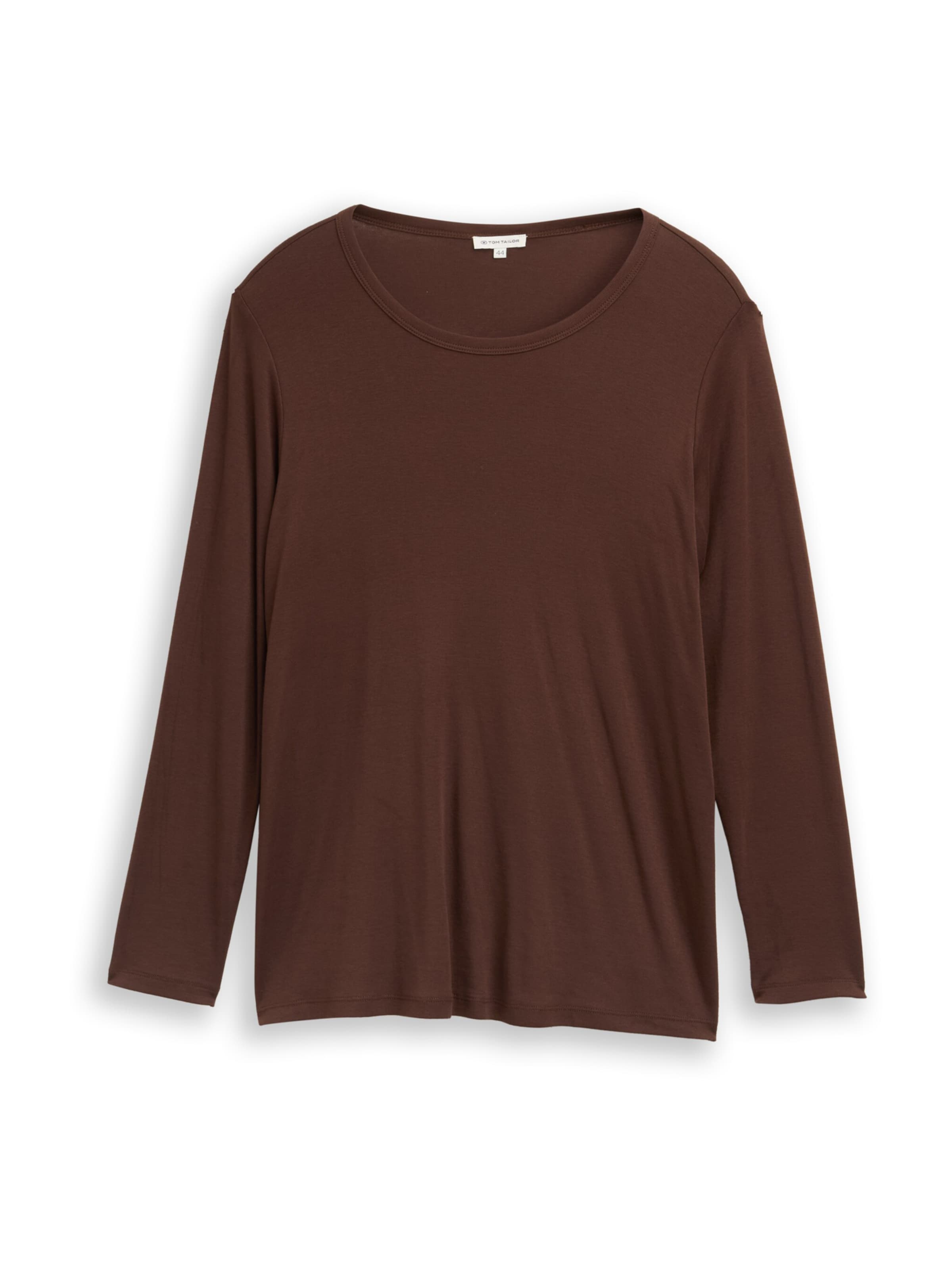 Tom Tailor Women + Shirt in Bruin: voorkant