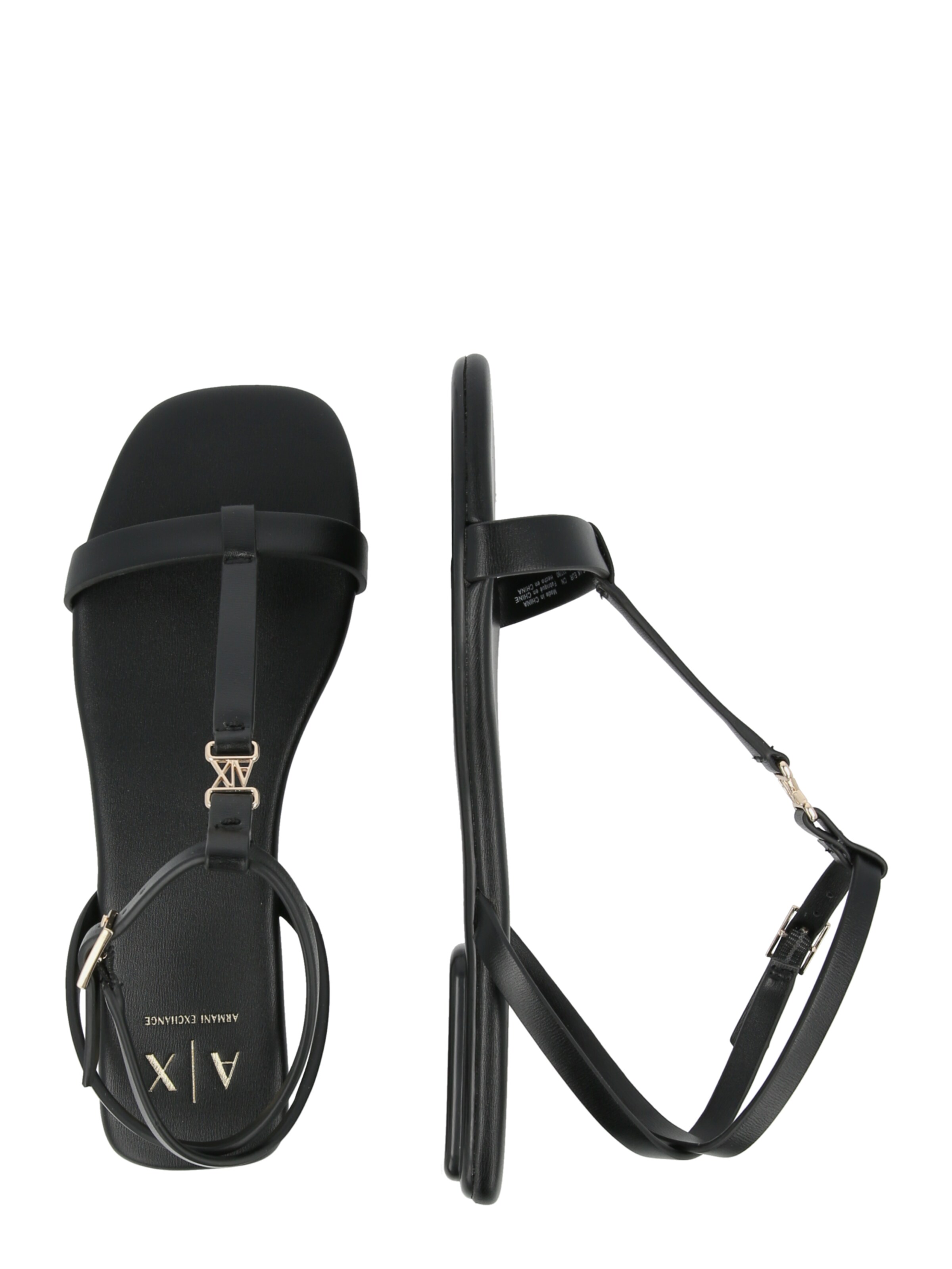 Sandale cu baretă 'TINA' de la ARMANI EXCHANGE pe negru