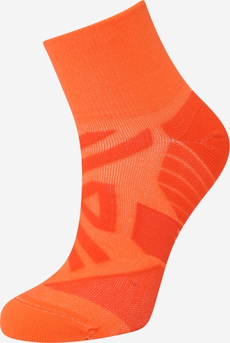 On Athletic Socks in Orange: front