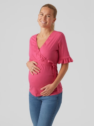 MAMALICIOUS T-Shirt 'HAZEL' in Pink: predná strana