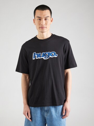 HUGO - Camisa 'Nugibol' em preto: frente