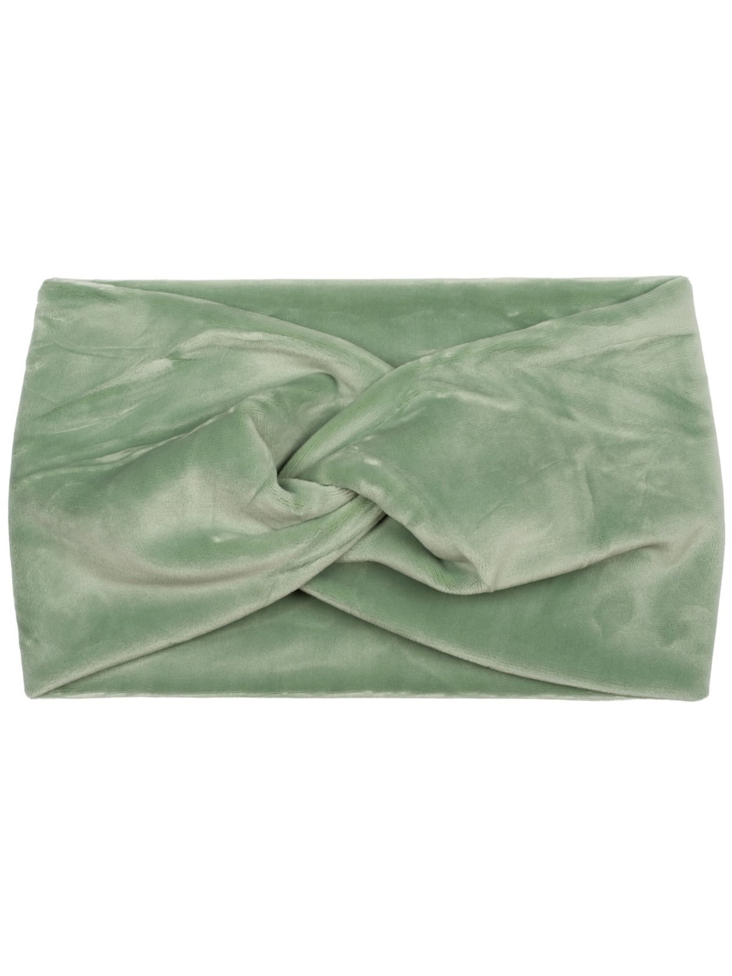 styleBREAKER Hair jewelry 'Samt Stirnband mit Twist Knoten' in Green: front