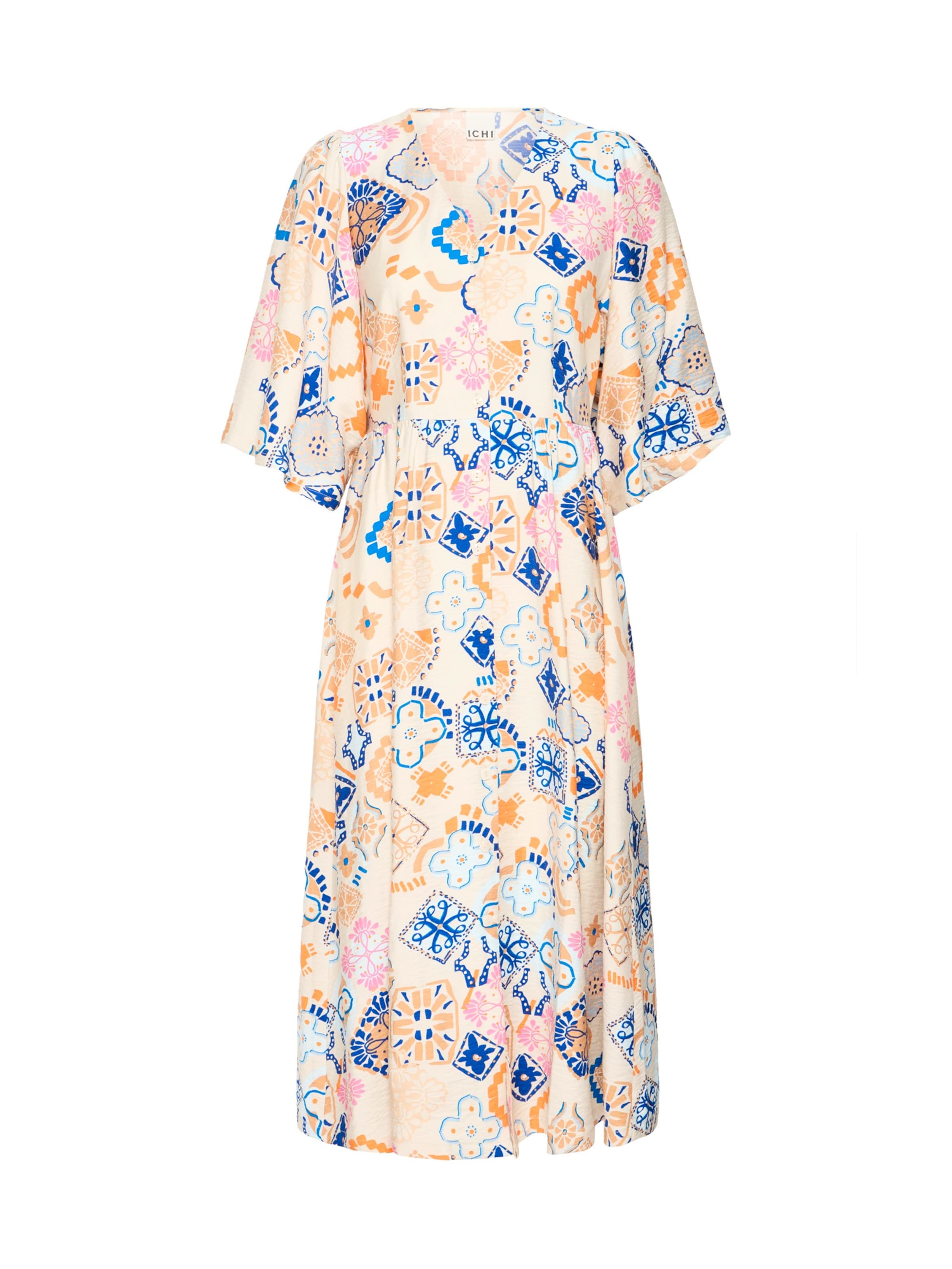 ICHI Jurk 'LANCIE' in Beige: voorkant