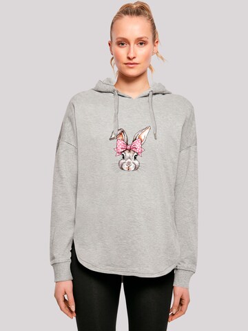 Sweat-shirt 'Niedlicher Hase mit Schleife' F4NT4STIC en gris : devant