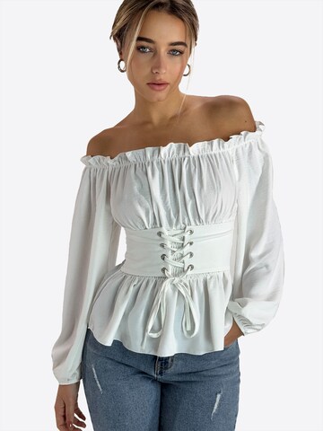 Elara Bluse in Weiß: Vorderseite