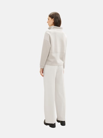 TOM TAILOR Loose fit Trousers with creases 'Lea' in White