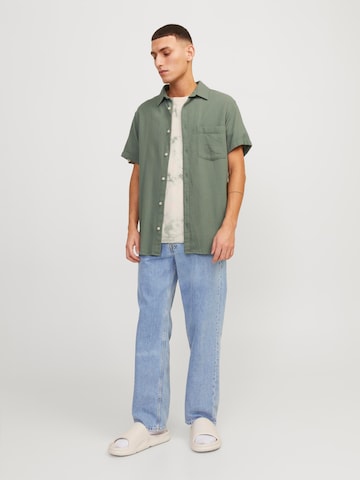 JACK & JONES Regular fit Button Up Shirt 'Tampa Dobby' in Green