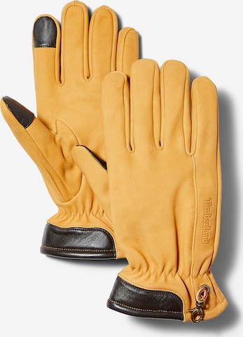 TIMBERLAND - Guantes con dedos en amarillo: frente