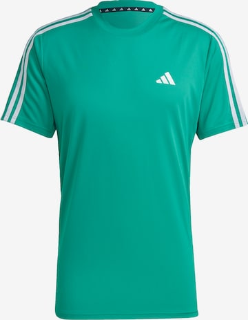 ADIDAS PERFORMANCE - Camiseta funcional 'Train Essentials 3-Stripes' en verde: frente