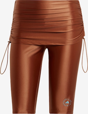 Skinny Pantalon de sport 'True Life Roll-top' ADIDAS BY STELLA MCCARTNEY en marron : devant