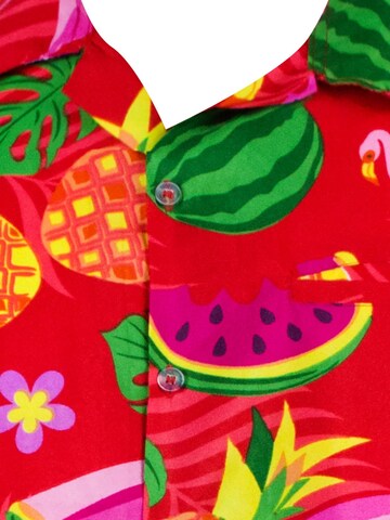 King Kameha Shirt 'Flamingo Melon' in Rot