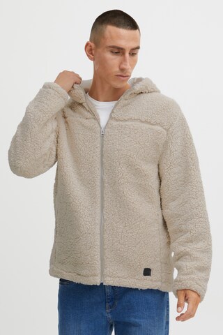 !Solid Fleece Jacket in Beige: front