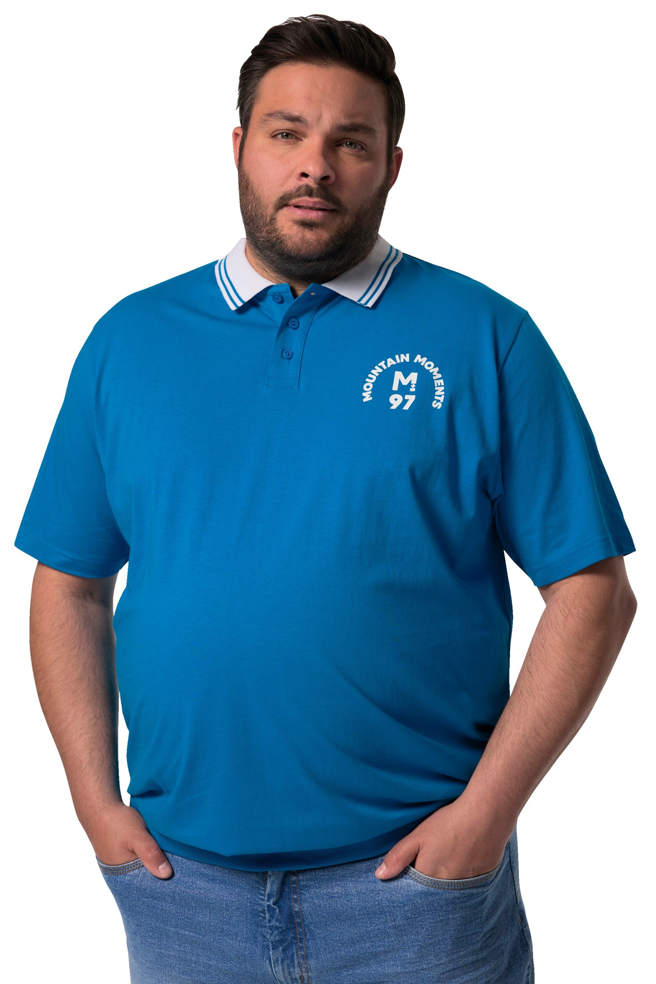 Men Plus Shirt in Blauw: voorkant