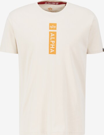 T-Shirt ALPHA INDUSTRIES en beige : devant