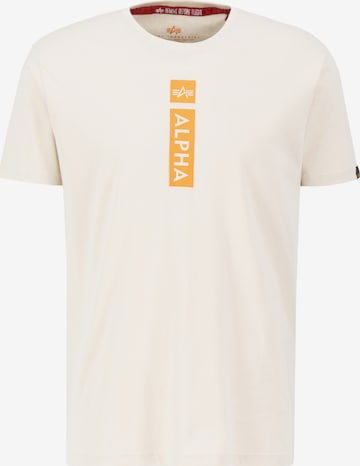 T-Shirt ALPHA INDUSTRIES en beige : devant