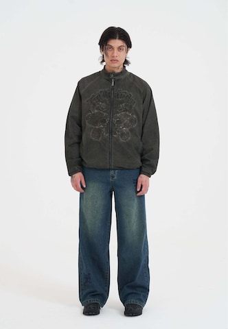 Ed HardyPrijelazna jakna 'Schädel und Schlange' - zelena boja