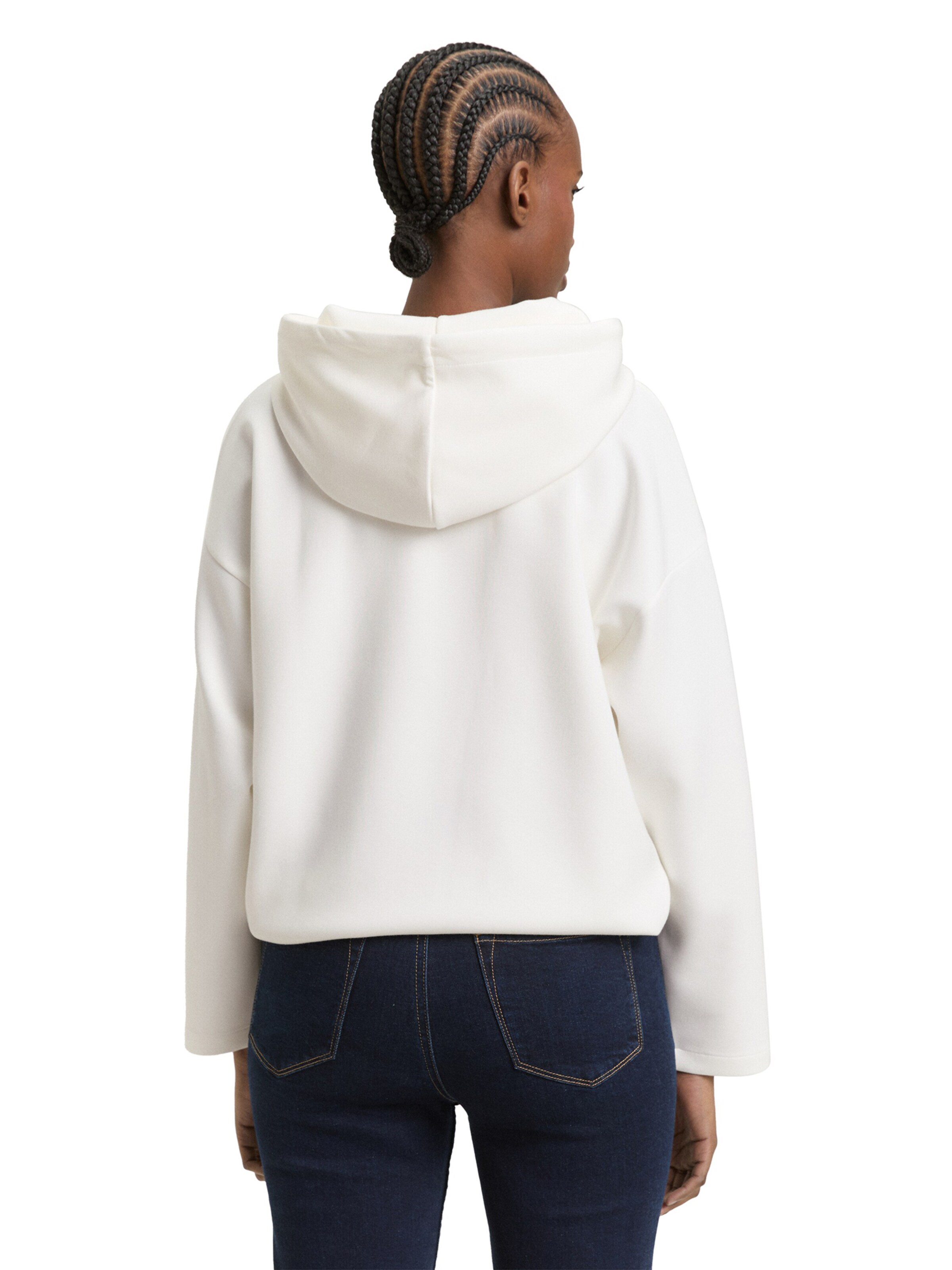 TOM TAILOR DENIM Μπλούζα φούτερ σε λευκό